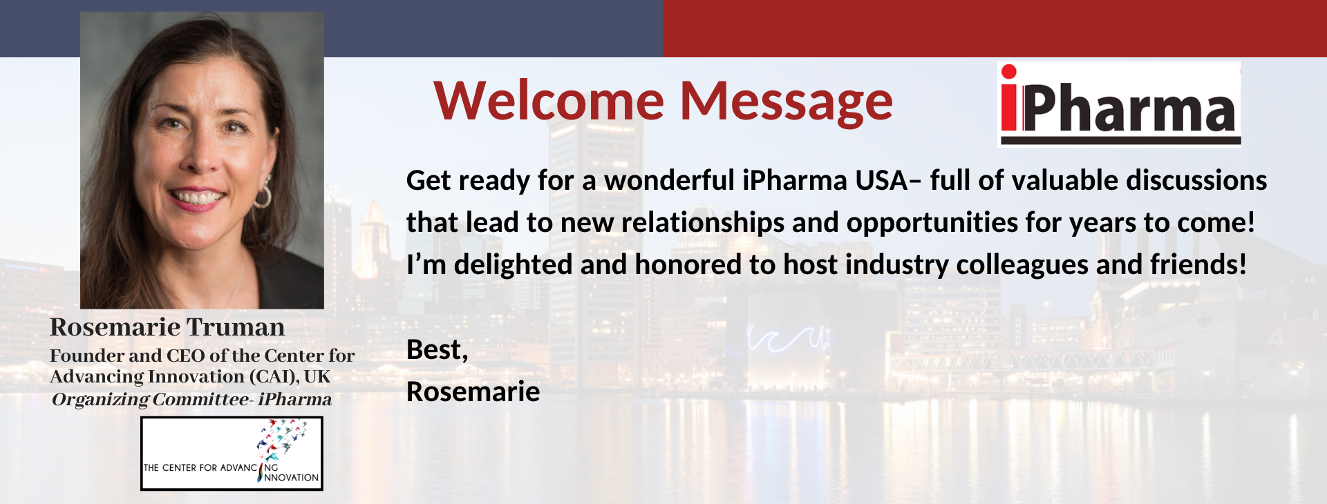 iPharma Conference Welcome Message